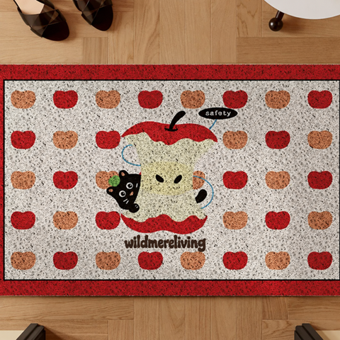 Apple Pup Cartoon Tufted Door Mat