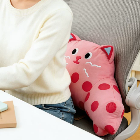 Playful Cat Sculpted Lumbar Pillow