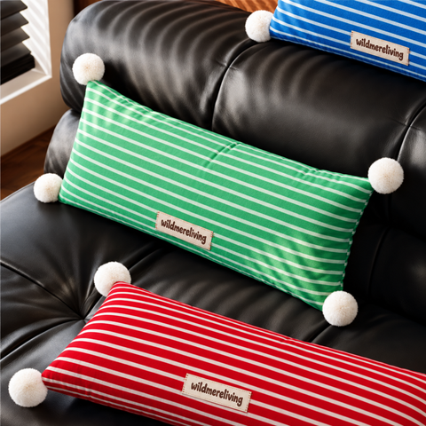 Warm Ginger Stripe Lumbar Cushion