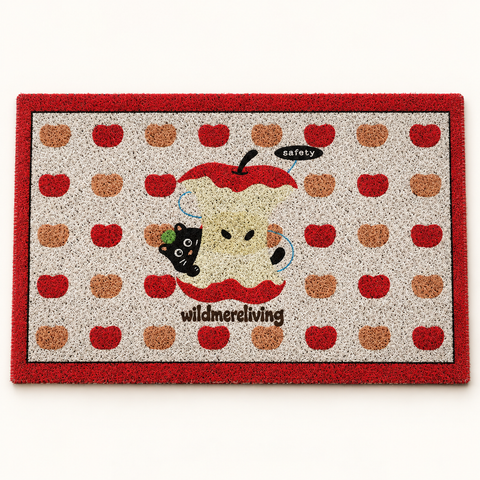 Apple Pup Cartoon Tufted Door Mat