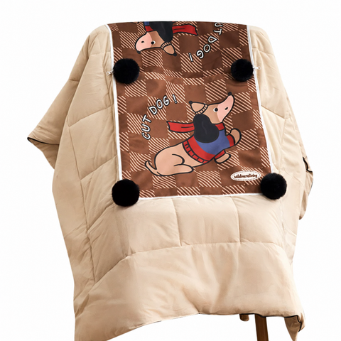 Domi Retro Cartoon Throw Cushion Blanket