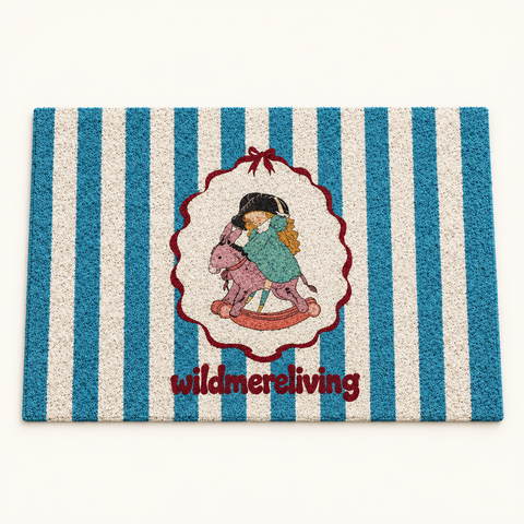 Retro Doodle Non-Slip Cuttable Entryway Mat