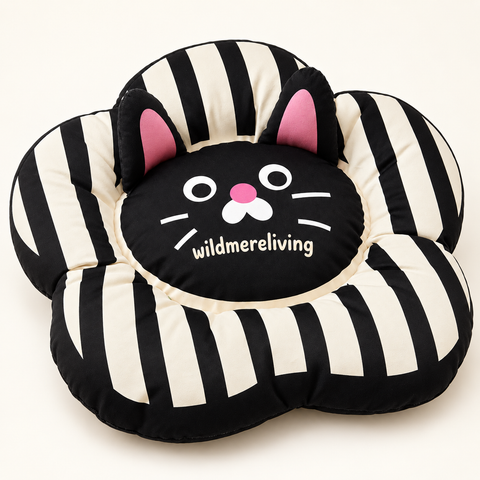 Blooming Cat Floral Accent Cushion