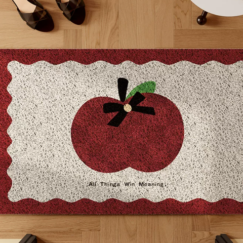Apple Pup Cartoon Tufted Door Mat